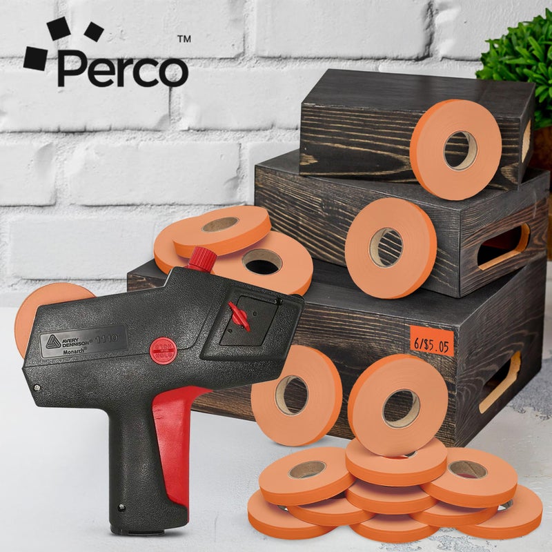 Perco Fluorescent Red Pricing Labels for Monarch 1110 Price Gun - 16 Rolls, 17,000 Pricemarking Labels - Image 5